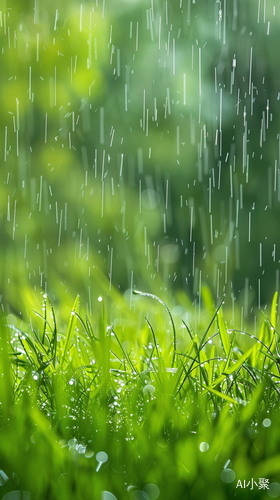 春天的花草：雨中绽放的绿意之美