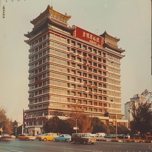 西安在80年代时有座报话大楼，那是西安通信行业的标志性建筑，我想请你帮我生成一幅关于它的图片。