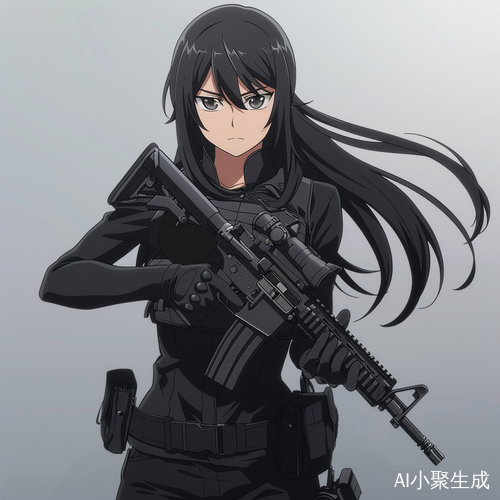 黑发女战士的力量和决心