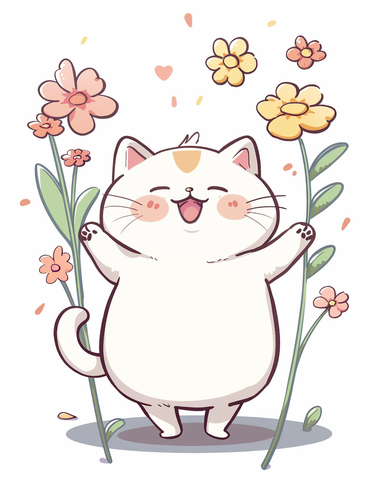 可爱三花猫的七种表情
