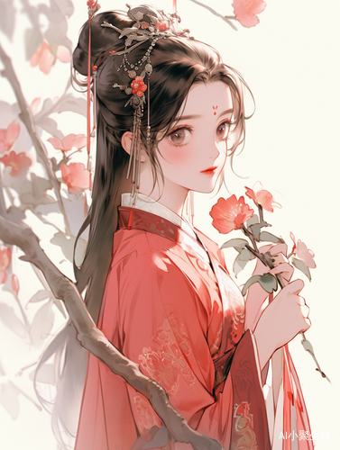 红裙张扬的温柔古风美人