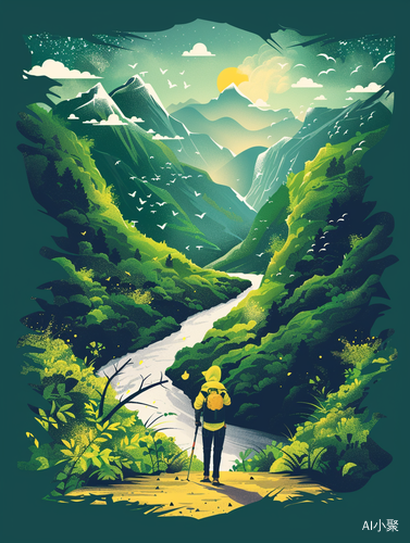 Captivating Hiking Wolf T-Shirt Design in Overgrown Valley