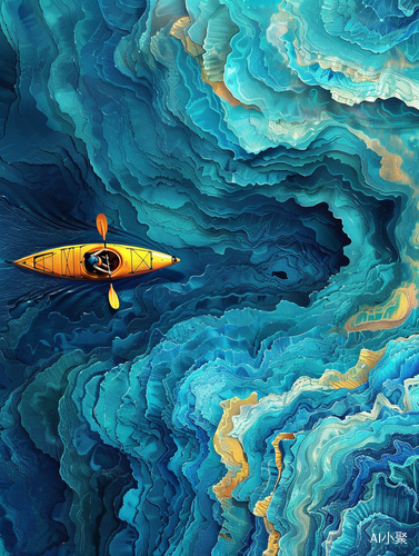 Surreal Kayak Journey: A Fusion of Art and AI