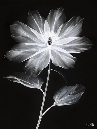 Xray of a Transparent Flower: A Digital Painting in the Style of Hedi Xandt, Karl Blossfeldman, and Miki Asai