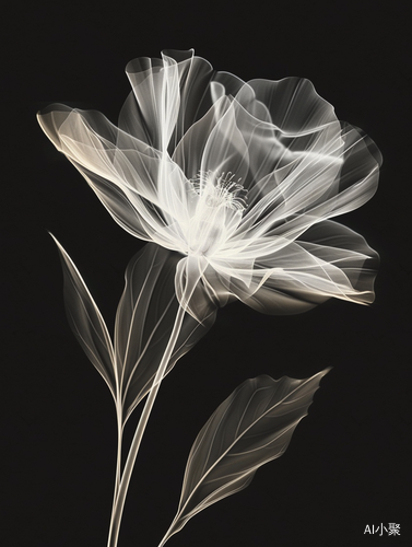 Xray of a Transparent Flower: A Digital Painting in the Style of Hedi Xandt, Karl Blossfeldman, and Miki Asai