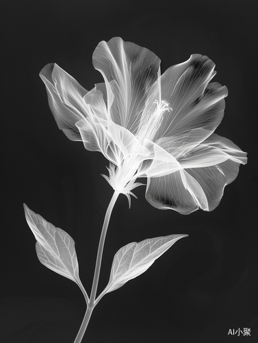 Xray of a Transparent Flower: A Digital Painting in the Style of Hedi Xandt, Karl Blossfeldman, and Miki Asai