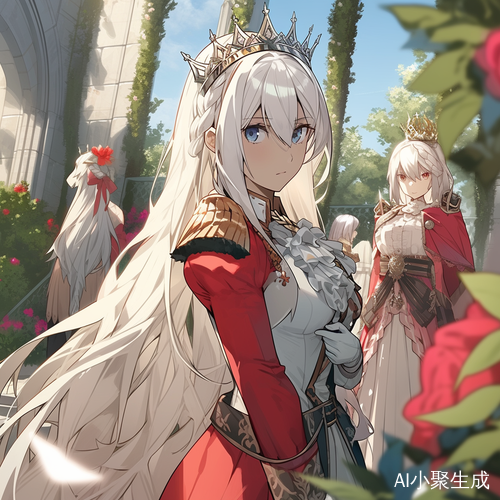 白发女生与女骑士：半笼子状玫瑰花园