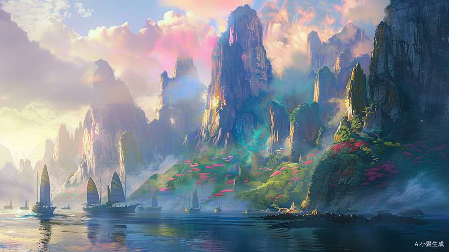 两岸风景美区画