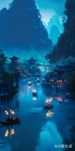 Exquisite Karst Landscape: Captivating Night Setting and Majestic Chinese Scenery