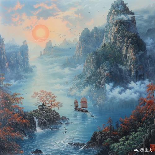 两岸风景美，画区画