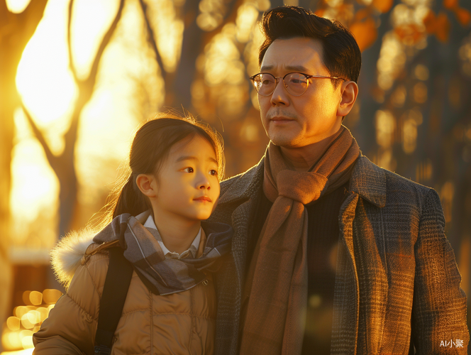 Father-Daughter Bond in Urban Park: A Modern Portrait