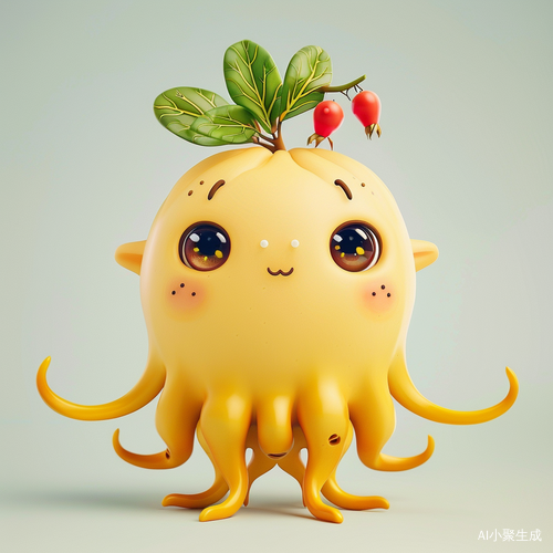 可爱人参娃娃的卡通形象