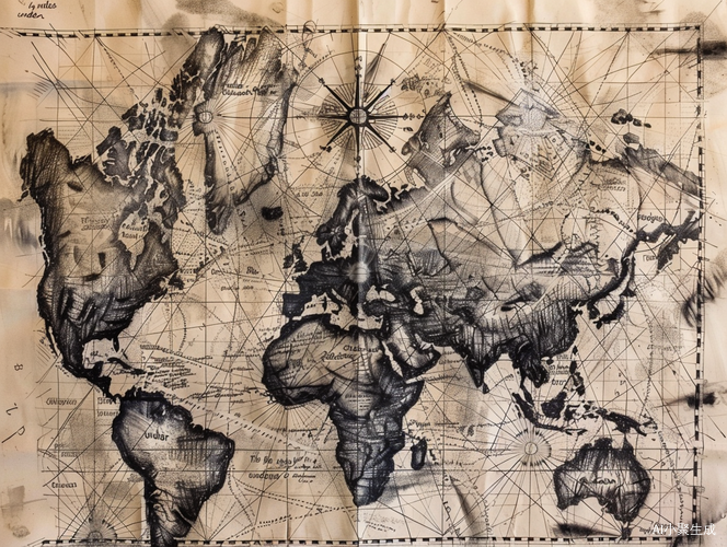 海底两万里航海图手抄报黑白画