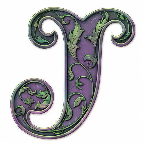 紫绿色的字母J
