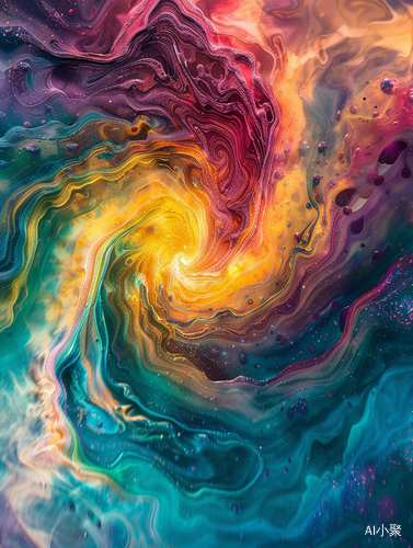 Bird's Eye View in Colorful Water: Translucent Textures and Cosmic Inspiration