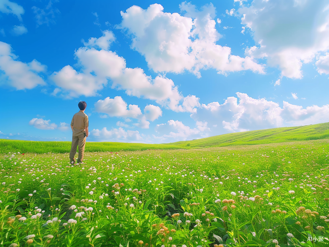 夏天绿油菜花田园的超高清远景