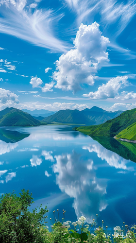湖光山色，自然美景如画