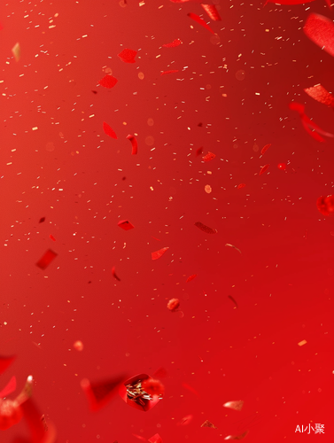 Minimalism and Post Background in Randomly Scattered Red for New Year Festival