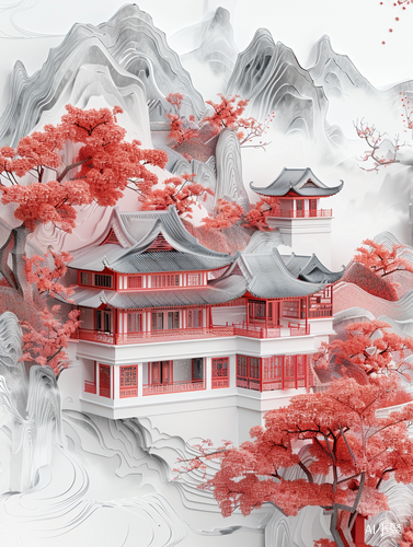 Traditional Chinese Architecture and Oriental Landscape: A Dreamy, Romantic 4K Trending Artstation