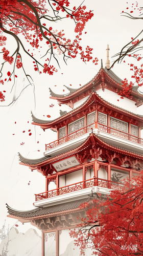 Traditional Chinese Architecture and Oriental Landscape Painting: A Dreamy and Romantic 4K Trending Artstation Masterpiece