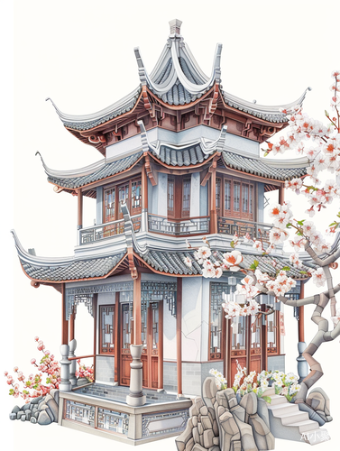 Traditional Chinese Architecture and Oriental Landscape: A Dreamy, Romantic 4K Trending Artstation