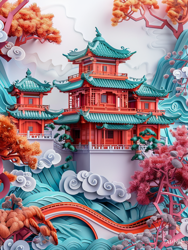 Traditional Chinese Architecture and Oriental Landscape: A Dreamy, Romantic 4K Trending Artstation