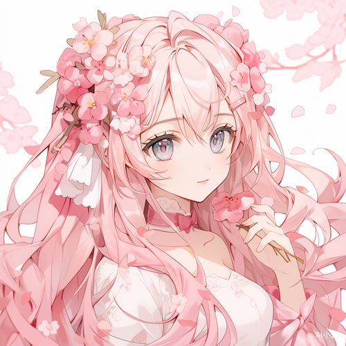 Exquisite High-Quality Masterpiece: Lovely Girl with Pink Long Hair