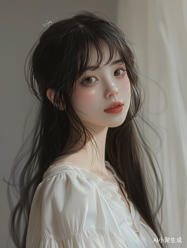 迷人少女的精致五官与迷人微笑