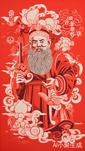 剪纸招贴海报红色福禄寿系列