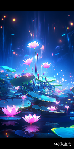 荷花塘里的幻梦: 抽象、透明、线性勾勒与超高清浪漫