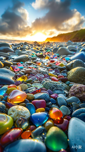 Mesmerizing Colorscapes: A Dreamlike Glass Beach