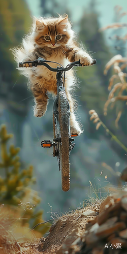 Fluffy Kitten: Jumping from Slope on Full Suspension Mondrake Bike