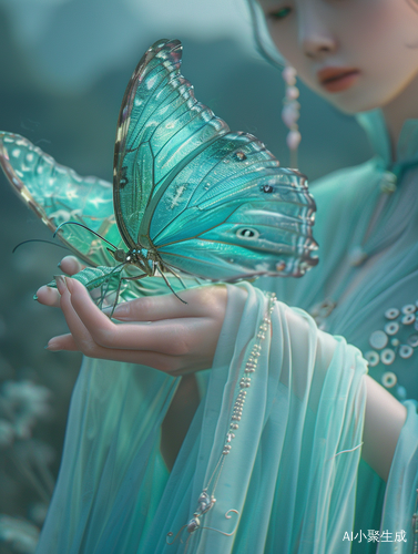 Turquoise Butterfly Wings: A Close-Up of an Ultra-Realistic Fine Art Masterpiece