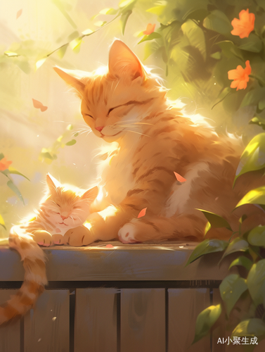 奇幻亲子：母亲节下，橘猫妈妈与小橘猫的温馨时刻