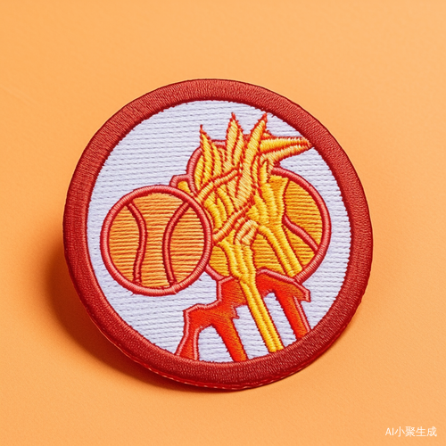 京绣融合篮球创意文化徽章