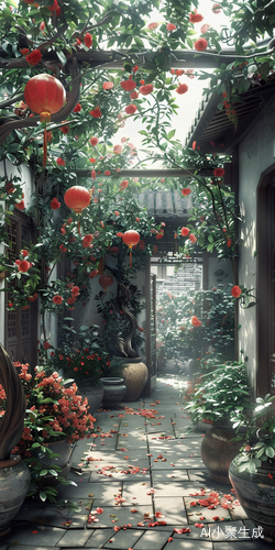小院中的鲜花藤
