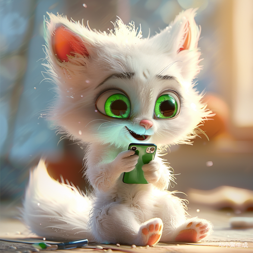 Cute Little White Fox Baby in Disney Pixar Style
