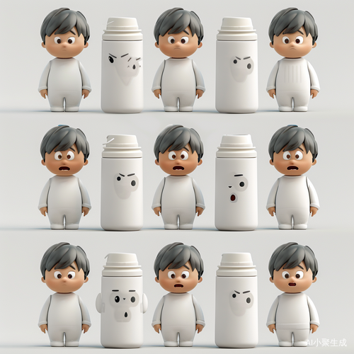Nine Pictures of Gray Lovely Expressions and Postures
