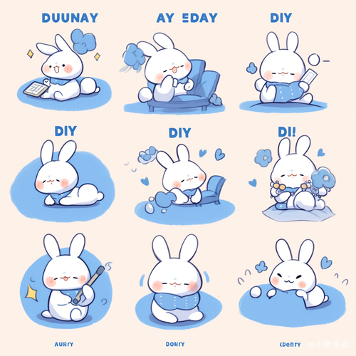 Expressive and Cute Rabbit Daily Timetable Stickers