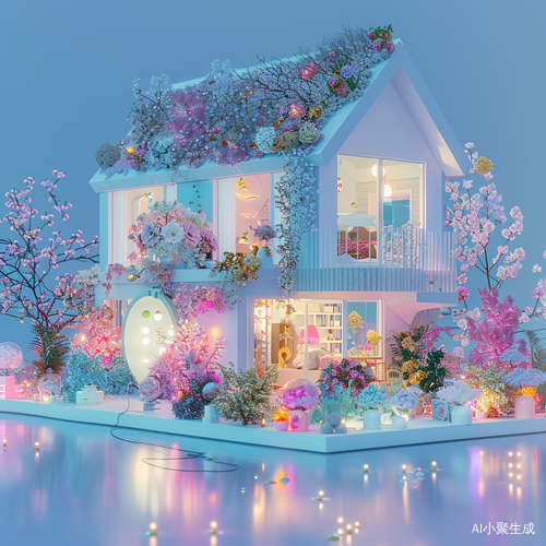 3D Stereoscopic Ice Material Interior Toy with Colorful Flower Surface