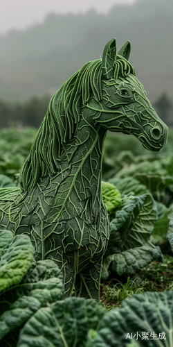 田地里的白菜马超现实主义摄影