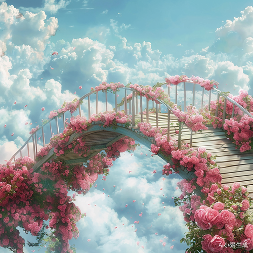 Bridge to the Clouds - Pink Roses