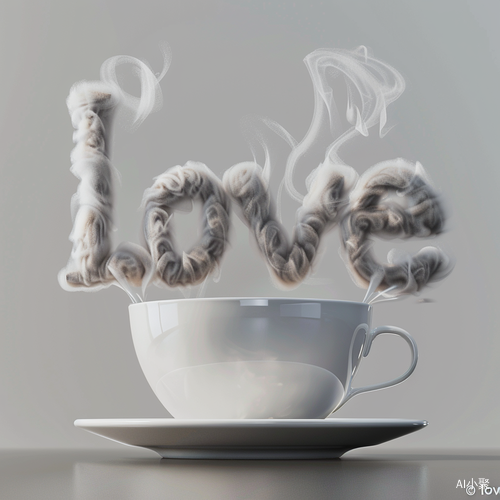 Valentine's Day Coffee Love on Gray Background