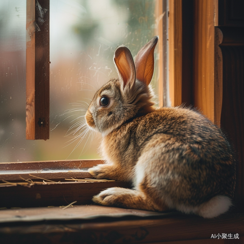 小兔子趴窗户
