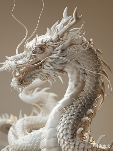 Studio Shot of Porcelain Transparent Dragon with Mechanical Anatomical Parts
