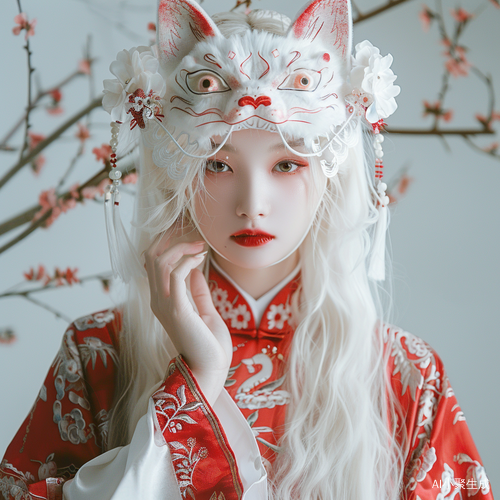 魅惑国色天香女人白发披肩发