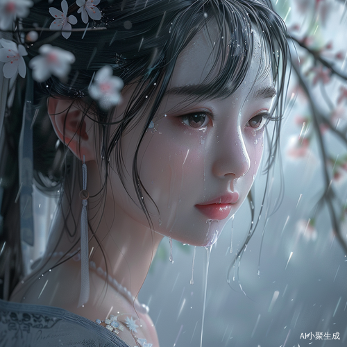 可爱六岁小姑娘的梨花带雨