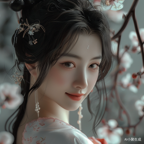中国风女人的精致五官和干净的脸