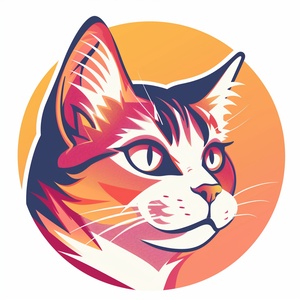 设计一个圆形的猫头logo