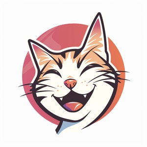 用这个logo围上文字HAPPYMEOW生成一个logo